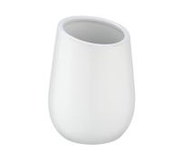 Wenko, bicchiere per spazzolino da denti e dentifricio, in ceramica, 8 x 11 x 8 cm, colore: bianco