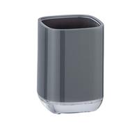 Wenko Bicchiere Porta Denti Masone, Polistirolo, 7,5 x 10,5 x 7,5 cm, grigio, 7, 5 x 10, 5 x 7, 5 cm