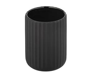 Wenko Bicchiere porta spazzolini Belluno, Ceramica, Nero