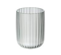 Wenko Bicchiere portaspazzolini Agropoli Trasparente, portaspazzolini per spazzolini e dentifricio in plastica di qualità dalla forma scultorea e con smerigliata, 7,5 x 10 cm