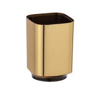 Wenko Bicchiere portaspazzolini Auron Oro, pregiato bicchiere portaspazzolini per spazzolini da denti e dentifricio, in pregiata plastica con cangiante color Oro, 7 x 10 x 7 cm