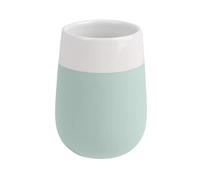 WENKO Bicchiere portaspazzolini Malta verde menta/bianco ceramica, Ceramica, 8 x 11 x 8 cm, Verde menta