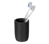 Wenko Bicchiere portaspazzolini MOD. Altavalle Elegante Accessorio Bagno in poliresina autoportante Ø 8 cm Altezza 10,5 cm Colore Nero Design Moderno