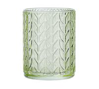 Wenko Bicchiere portaspazzolini Vetro verde rotondo - Portaspazzolino per spazzolini e dentifricio, Vetro, 7.5 x 10 x 7.5 cm, Verde