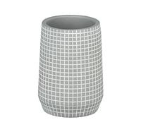 Wenko Bicchiere portaspazzolino Ohrid Grigio, Portaspazzolino per spazzolini e dentifricio, Poliresina, 7 x 10 x 7 cm, Grigio
