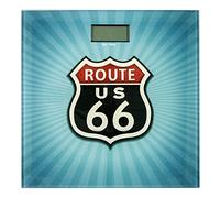 WENKO Bilancia persone Vintage Route 66 - Display LCD, Vetro temperato, 30.5 x 30.5 cm, Multicolore