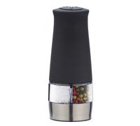 Wenko Macina Sale e Pepe, macina spezie Black Outdoor Kitchen con Due contenitori Separati per Sale e Pepe, LED e macina in Ceramica, utilizzo Semplice mediante Pulsante, 7 x 17.5 x 6 cm