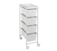 WENKO Carrito Cocina 4 cajones Gala, Metallo, Bianco, 22.5 x 76.5 x 38.5 cm