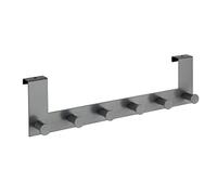 Wenko Celano - Appendiabiti da porta con 6 ganci, per porte fino a 2 cm, in acciaio, 39 x 11 x 7,5 cm, colore: Grigio