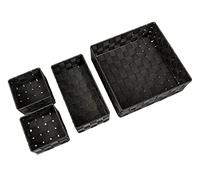 Wenko Cesta da bagno Adria nero, set 4 cestelli graziosi per la conservazione e organizzazione, misure S, M ed L per cucina, bagno e altri ambienti, portaoggetti di polipropilene resistente