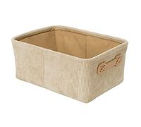 Wenko Cesta da bagno Anela per riporre strumenti e accessori da bagno in morbido design a corda, 100% poliestere, con due piccole maniglie in pelle artificiale, 27,6 x 12 x 20 cm, beige