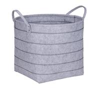WENKO Cestello portaoggetti Nella XL, cesto in feltro di qualità 100% poliestere grigio, di facile manutenzione, con cucitura decorativa e 2 manici per un trasporto agevole, 129 l, Ø 58 x 49 cm