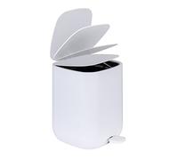 WENKO Cestino a pedale Davos, bianco 5 L - Portarifiuti per cosmetici, pattumiera Capacità: 5 l, Polipropilene, 23 x 26 x 27 cm, Bianco