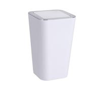 WENKO Portarifiuti con coperchio basculante Candy bianco 6 l Capacità: 6 l, Polistirolo, 18 x 28.5 x 18 cm, Bianco