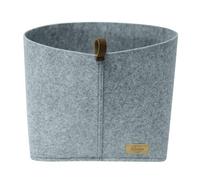 Wenko Cestino Feli L in Feltro con Applicazioni e Passante, 10,2 l, Poliestere, Grigio, 30 x 19 x 18 cm