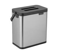 Wenko Cestino rifiuti MOD. Colin 3L Flessibile con Maniglia appendibile Acciaio Inox antimpronta e Base Antiscivolo 20,5x21x12,5 cm Argento Nero Opaco