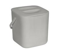 Wenko Cestino rifiuti MOD. Conny pattumiera Cucina autoportante con setaccio Rimovibile per Compost 3 Litri plastica Lavabile Grigio 18x18x19 cm
