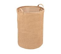 WENKO Cesto portabiancheria Juna rotondo 100% iuta per raccogliere la biancheria sporca in bagno e in camera da letto, cesta con due impugnature per semplificare il trasporto, Ø 38 x 55 cm, marrone