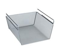 Wenko Cesto salvaspazio aggancio ripiano - Cestino portaoggetti per armadi da cucina, Metallo, 27.5 x 15 x 28 cm, Argento