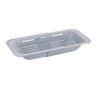 WENKO Colino per lavello in materiale plastico, estensibile fino a 50 cm | per lavare frutta e verdura, per lavorare in modo igienico in cucina, grigio chiaro, Mod Sivo