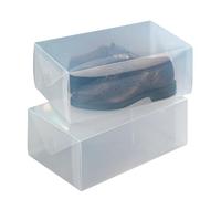 Wenko Contenitori per Scarpe, Set 2 Pezzi, Polipropilene, 21 x 13 x 34 cm, Trasparente
