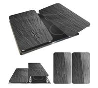 WENKO Coprifornelli Universale Mod Ardesia, regolabile in altezza per tutti i tipi di fornelli, tagliere e paraspruzzi, vetro, 30 x 52 cm, 2 pezzi