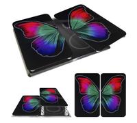 WENKO Coprifornelli in vetro Universal "Butterfly by Night - set 2 pezzi, per tutti i tipi di piani di cottura, Vetro temperato, 30 x 52 cm, Multicolore