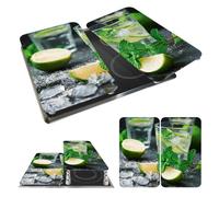 Wenko Coprifornelli in Vetro Universal Mojito - Set 2 Pezzi, per Tutti i Tipi di Piani di Cottura, Vetro Temperato, 30 x 52 cm, Multicolore