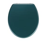 Wenko Copritoilette Prima Verde Scuro Opaco, Copritoilette Retrò, Copri Water con Ammortizzatore da Parete Ed Elementi di Fissaggio in Acciaio Inox, Adatto a Sciacquone, Copri Water in Mdf, 37 X 41 Cm