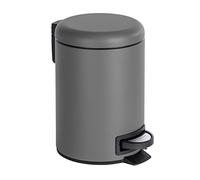 WENKO Cubo de Pedal Leman 3 LTS. Gris, Acciaio Inox, Grigio, 17x17x27 cm