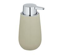 WENKO DIE BESSERE IDEE Badi-Dispenser per Sapone Liquido, capacità 0,32 l, Ceramica, Beige, 9,5 x 16 x 8 cm