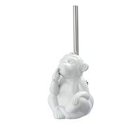 WENKO DIE BESSERE IDEE Monkey Quiet-Porta scopino per WC, Ceramica, Bianco, 15 x 69 x 20 cm