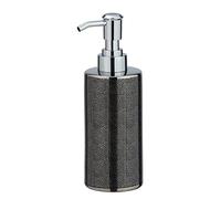 WENKO DIE BESSERE IDEE Nuria-Dispenser per sapone liquido, capacità 0,3 l, colore: Argento/Antracite, Ceramica, 7.5 x 18.5 x 6.5 cm