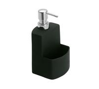 WENKO Dispenser per detersivo True Colours Festival nero - soft touch Capacità:, Ceramica in finitura soft touch, 10 x 18 x 10 cm, Nero