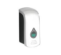 Wenko Dispenser per sapone e disinfettante Ranera L Cromo, igienico dispenser da parete per liquido disinfettante, sapone liquido, ecc. Fissaggio senza trapano, capienza: 740 ml, 10,5 x 24,5 x 10,5 cm