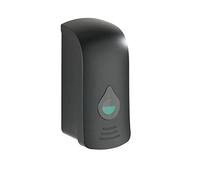 Wenko Dispenser per sapone e disinfettante Ranera L Nero, igienico dispenser da parete per liquido disinfettante, sapone liquido, ecc. Fissaggio senza trapano, capienza: 740 ml, 10,5 x 24,5 x 10,5 cm