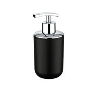 WENKO Dispenser sapone Brasil nero - infrangibile Capacità: 0.32 l, TPE, 7.3 x 16.5 x 9 cm, Nero