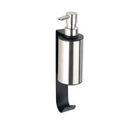 WENKO Dispenser sapone e supporto Telde Turbo-Loc. dosatore di sapone e dispenser per liquido disinfettante con supporto. fissaggio senza trapano mediante speciale dischetto adesivo. acciaio inox resistente contro la ruggine. capienza 200 ml. 6.5 x 26 x 10cm