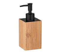 WENKO Dispenser sapone Padua - Dispenser sapone liquido Capacità: 0.21 l, Bambù, 8 x 18 x 7 cm, naturale