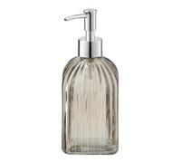 WENKO Dispenser sapone Vetro quadrato marrone - Dispenser sapone liquido Capacità: 0.52 l, Vetro, 7.5 x 19 x 7.5 cm, Marrone
