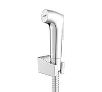 WENKO Doccietta per bidet risparmio acqua - Set WC igienico con doccetta/testina, tubo flessibile e supporto a parete, ABS, 12 x 2.8 x 7 cm, Cromo