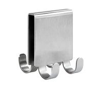 Wenko Doppio Gancio per Doccia Vieste Duo con 4 possibilità di appenderlo, Opaco, 5, 5 x 6 x 7 cm