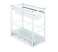 WENKO Estraibile per armadio - 2 ripani, Metallo verniciato, 23 x 45 x 45 cm, Bianco