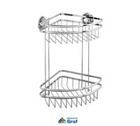 WENKO Express-Loc Scaffale Angolare 2 Ripiani Cali Inox, Montaggio senza Fori /#