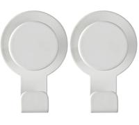 Wenko Gancio adesivo senza utilizzo del trapano, portasalviette, Acciaio inossidabile, 5 x 7.5 x 2.5 cm, Bianco (Confezione da 2)