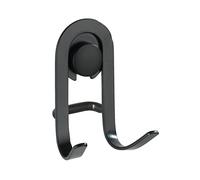 WENKO Gancio da parete Classic Plus Black 2 pezzi - Set di 2 ganci per il bagno, la cucina, qualità ad alta protezione contro la ruggine, Acciaio, 5.5 x 8.5 x 4 cm, Nero