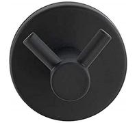 WENKO Gancio da parete Duo Bosio Black opaco, acciaio, incl. materiale per il fissaggio, Ø 5,5x5,5cm, nero opaco