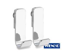 WENKO Gancio da parete Premium set di 2 - set di 2, ABS, 2 x 7.5 x 4 cm, Cromo