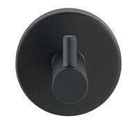 WENKO Gancio da parete Uno Bosio Black opaco, acciaio, incl. materiale per il fissaggio, Ø 5,5x5,5cm, nero opaco