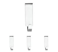 Wenko Gancio doppio sopraporta box doccia Vieste - Gancio per parete box doccia, Acciaio inossidabile, 2 x 7 x 5.5 cm, Opaco (Confezione da 4)